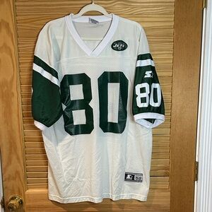 STARTER Green and White Jets Jersey (#80 CHREBET)